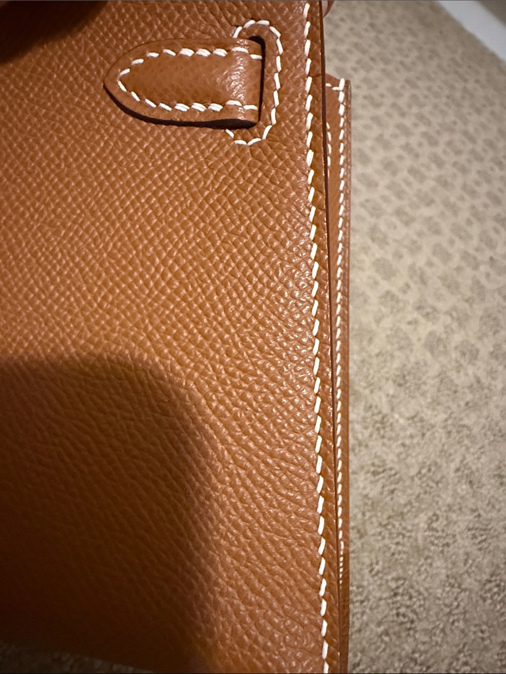 Mini Top-Handle Bag in Tan with Scarf-Wrapped Handle - Picture 10 of 11